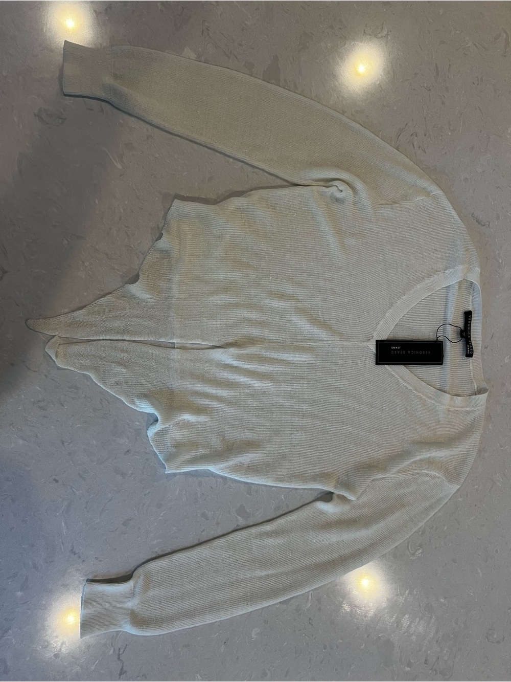 Veronica Beard Jeans Arthur LS Pullover Ivory Size Medium NWT
